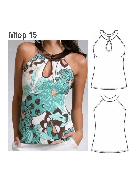 TOP MODA MUJER, APLICACION CUELLO EN RAS