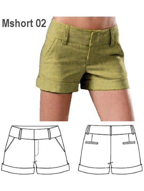 SHORT BASTILLA MUJER, BOLSILLOS DELANTER