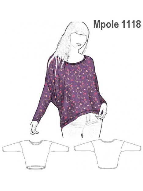 POLERA MODA MUJER, HOMBRO CAIDO, MANGA A