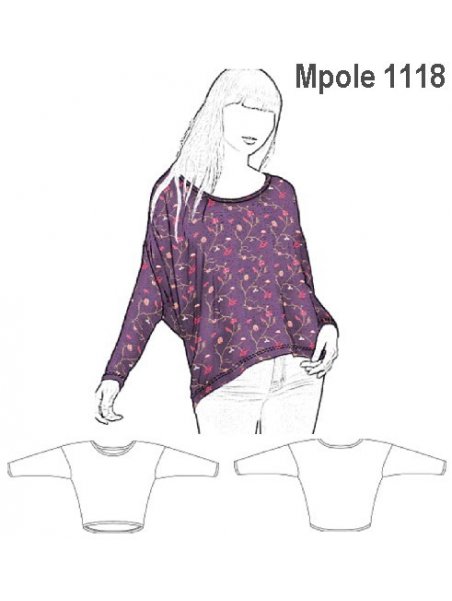 POLERA MODA MUJER, HOMBRO CAIDO, MANGA A