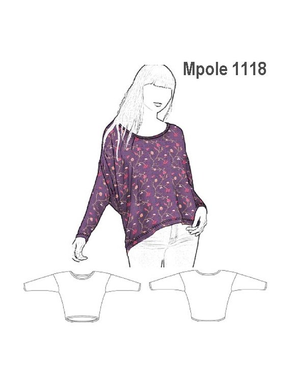 POLERA MODA MUJER, HOMBRO CAIDO, MANGA A