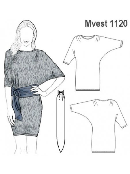MOLDE: VESTIDO MANGA KIMONO