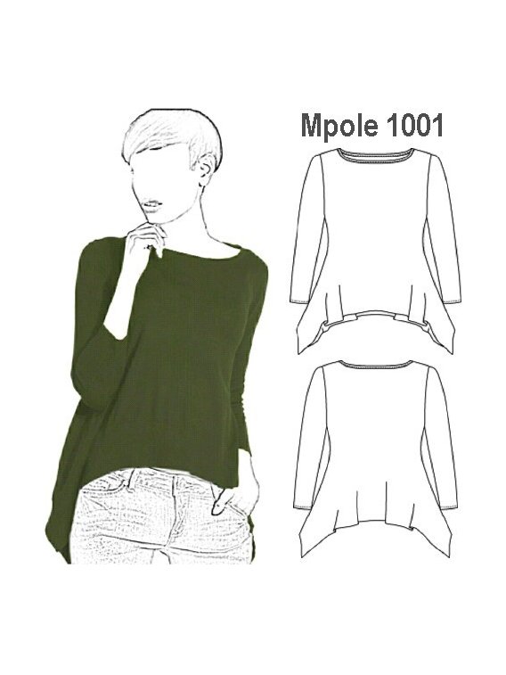 POLERA FORMA IRREGULAR MUJER, PUNTAS EN