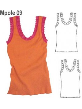 POLERA SIN MANGA Y ENCAJE MUJER.