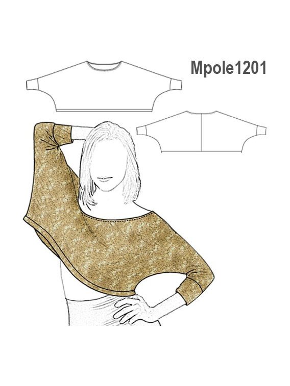 POLERA MURCIELAGO, CUELLO ESCOTADO.