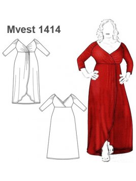 VESTIDO LARGO ESCOTE V CRUZADO