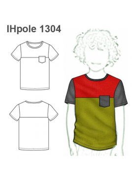 POLERA MANGA PEGADA, CORTE HORIZONTAL