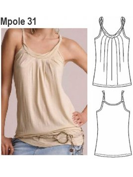 POLERA ESCOTE CON PLIEGUES MUJER