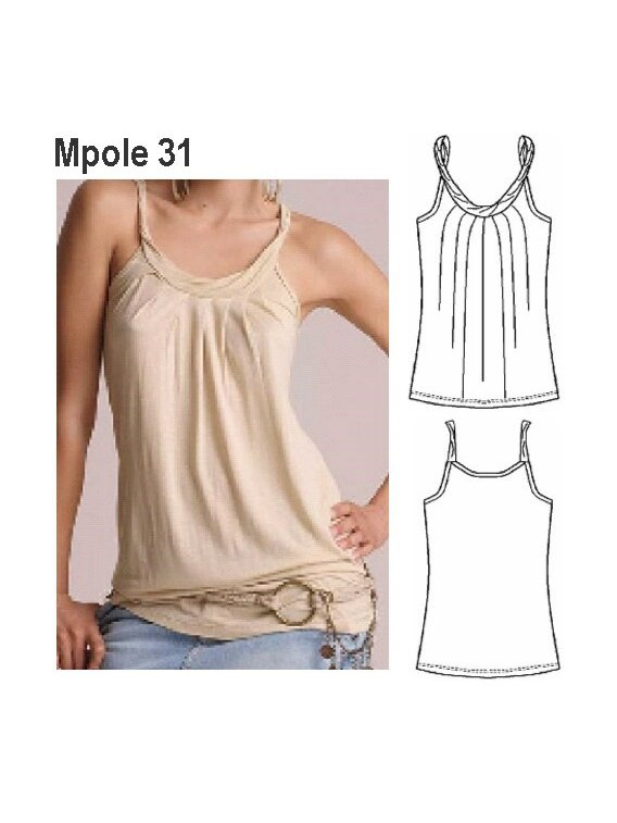 POLERA ESCOTE CON PLIEGUES MUJER