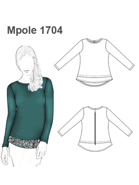 POLERA REMERA BASICA CON CREMALLERA MUJE