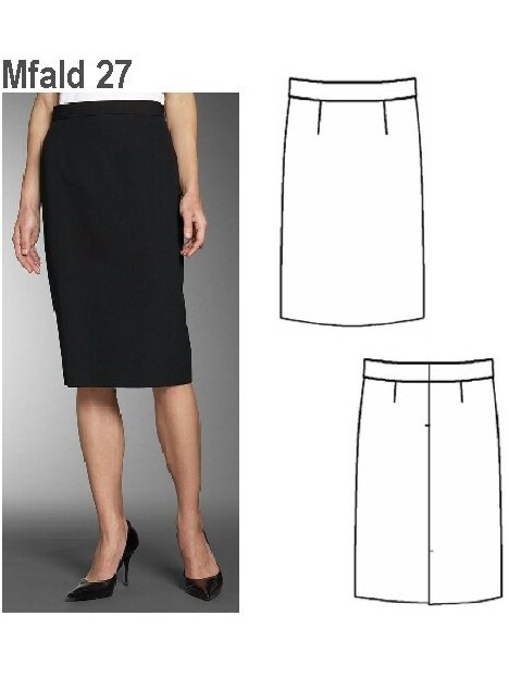 FALDA CLASICA MUJER, FORRO INTERIOR.
