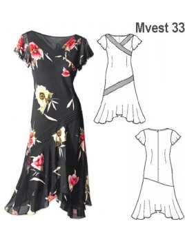 VESTIDO VUELOS, CORTE DIAGONAL