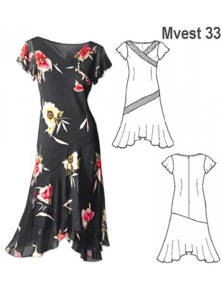 VESTIDO VUELOS, CORTE DIAGONAL