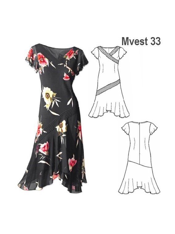 VESTIDO VUELOS, CORTE DIAGONAL