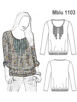 BLUSA PRETINA ELASTICADA, 