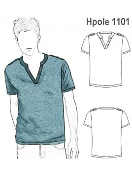 POLERA COMBINADA HOMBRE, MODELO AJUSTADO