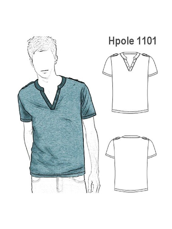 POLERA COMBINADA HOMBRE, MODELO AJUSTADO