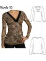 POLERA MODA ESCOTE "V" MUJER, CORTE BAJO