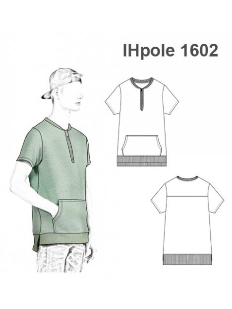 POLERA REMERA CANGURO MANGA CORTA MULLET