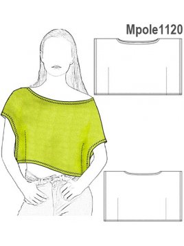 POLERA CUADRADA MUJER, CUELLO BOTE.