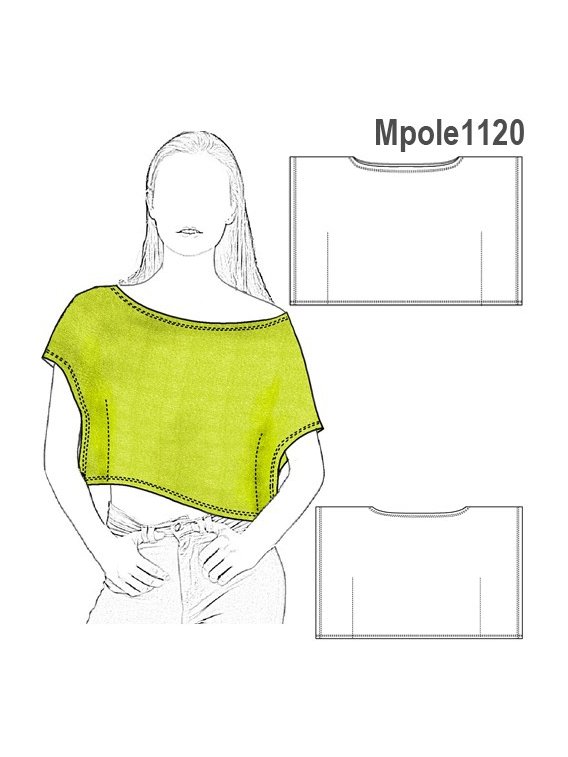POLERA CUADRADA MUJER, CUELLO BOTE.