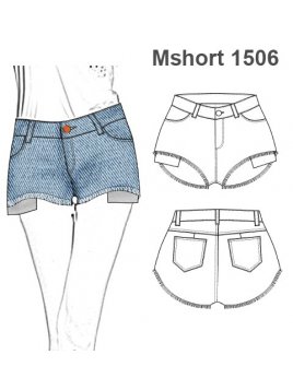 MOLDES PATRONES SHORT TIRO MEDIO MUJER