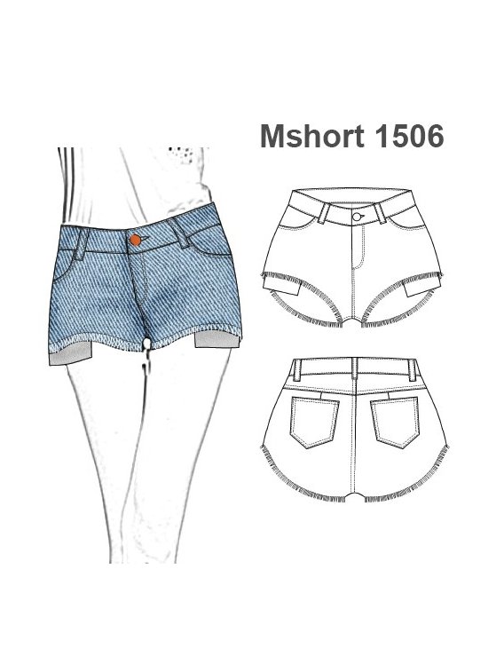 MOLDES PATRONES SHORT TIRO MEDIO MUJER