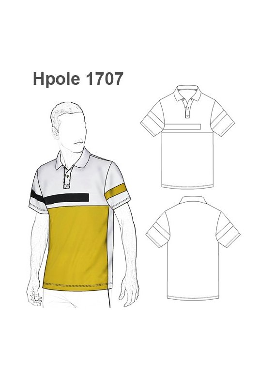 POLERA BASICA CUELLO POLO CORTES HOMBRE