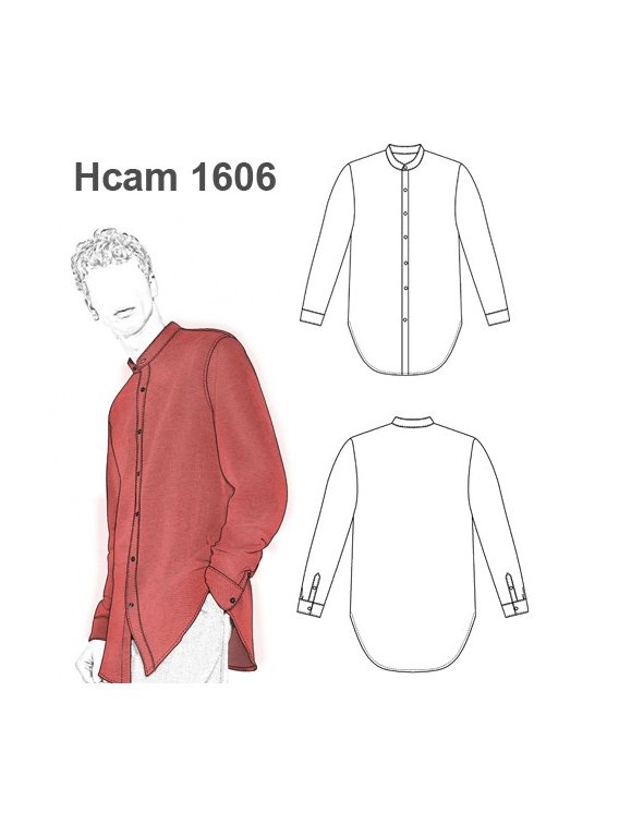 CAMISA EXTRA LARGA CUELLO MAO HOMBRE