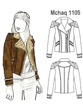 CHAQUETA AVIADOR MUJER, CORTES EN DELANT