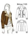CHAQUETA AVIADOR MUJER, CORTES EN DELANT