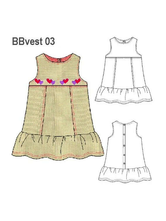 VESTIDO VUELO BEBíŠ, ABOTONADURA ESPALDA,