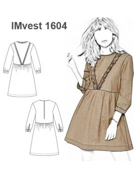 VESTIDO CORTE CINTURA MANGA 3/4