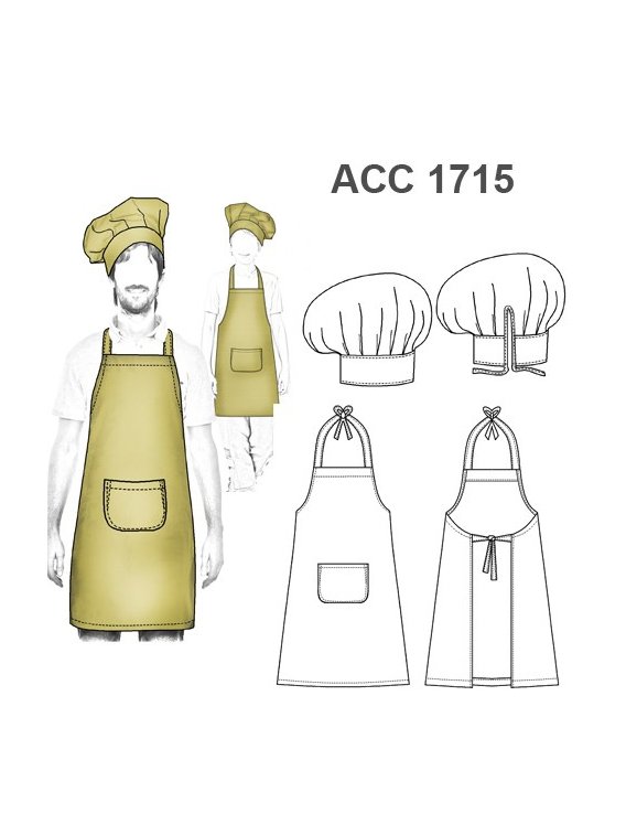 DELANTAL Y GORRO DE COCINA 1715