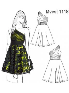 VESTIDO UN HOMBRO MUJER