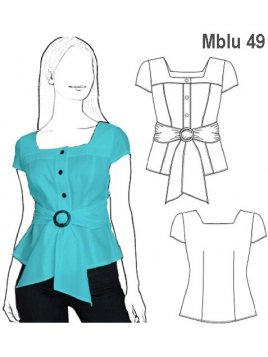 BLUSA ESCOTE CUADRADO MUJER.