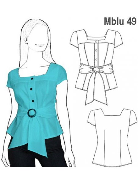 BLUSA ESCOTE CUADRADO MUJER.