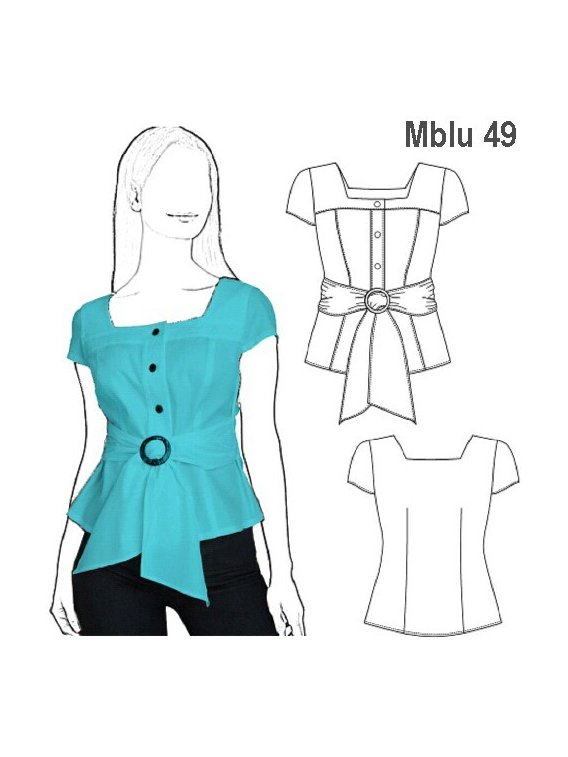 BLUSA ESCOTE CUADRADO MUJER.