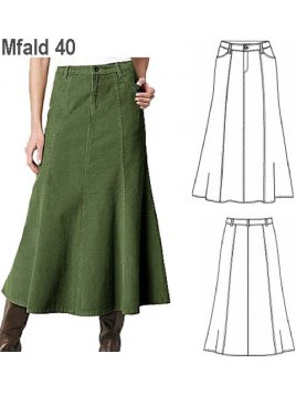 FALDA CORTES VERTICALES MUJER, BOLSILLOS