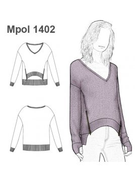 POLERON REMERA CUELLO V MUJER