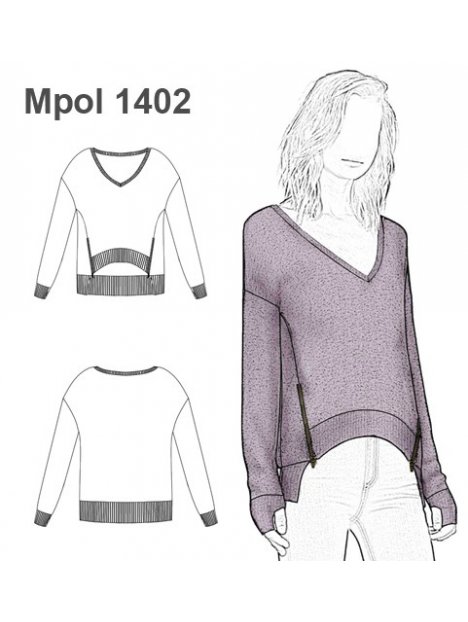 POLERON REMERA CUELLO V MUJER