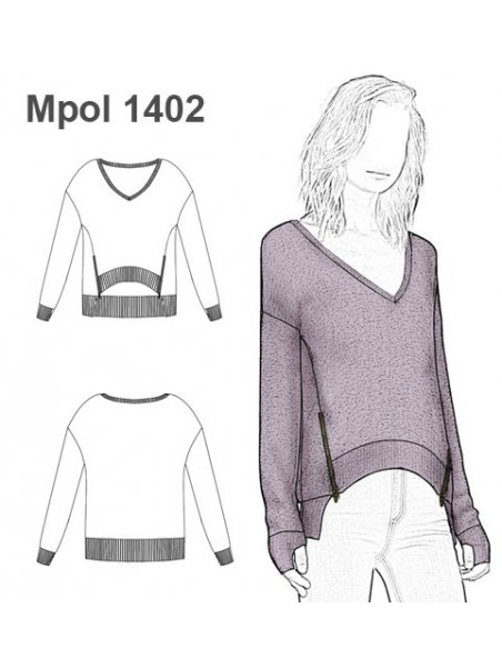 POLERON REMERA CUELLO V MUJER