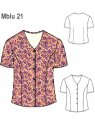 BLUSA MANGA CORTA ESCOTE "V" MUJER,