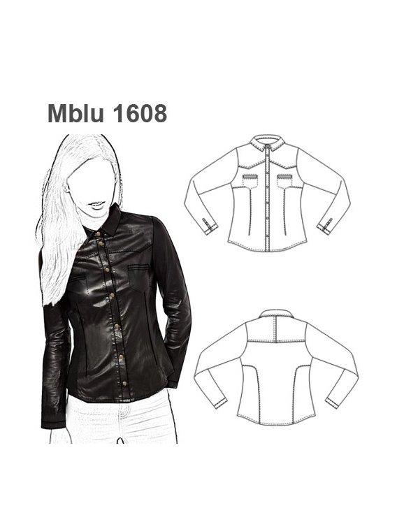 MOLDES BLUSA CAMISERA MANGA LARGA AJUSTA