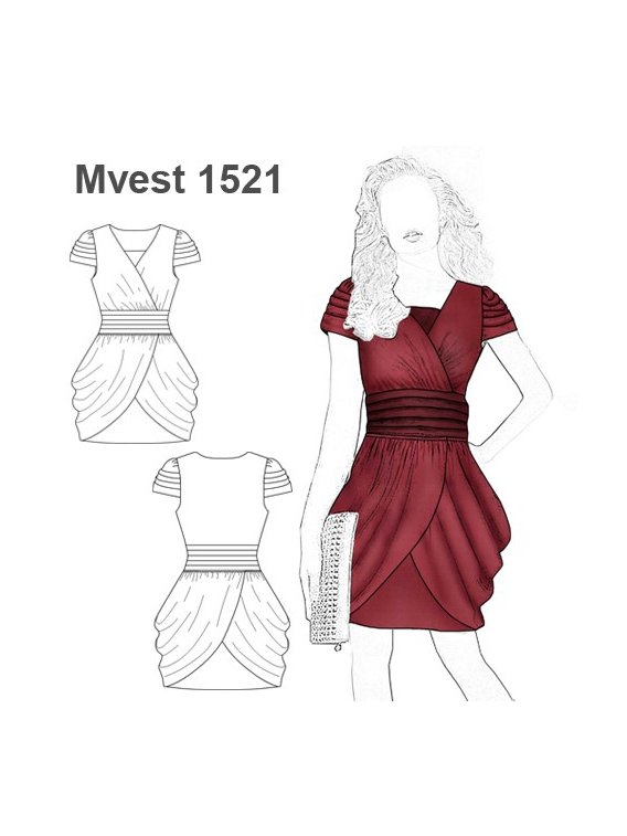 MOLDES PATRONES VESTIDO FIESTA PLIEGUES