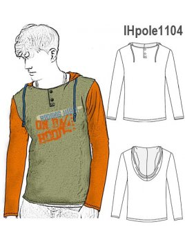 POLERA CAPUCHON NIÑO, MODELO AJUSTADO, P