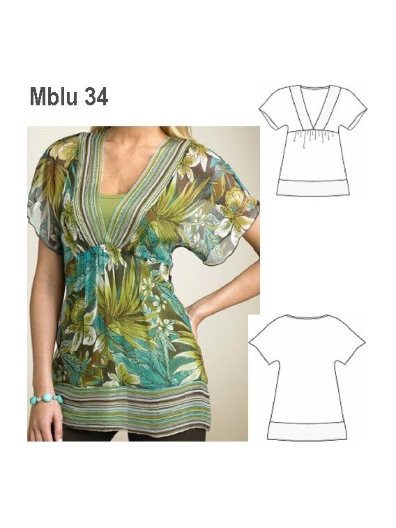 BLUSA COMBINADA MUJER, MANGA CORTA