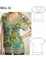 BLUSA COMBINADA MUJER, MANGA CORTA