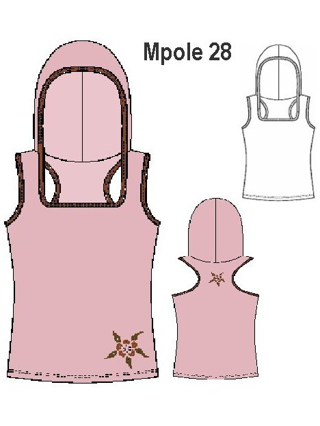 POLERA MUSCULOSA GORRO, CAPUCHON, ESCOTE