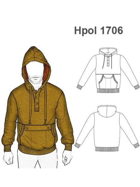 POLERON CANGURO SUDADERA URBANA HOMBRE